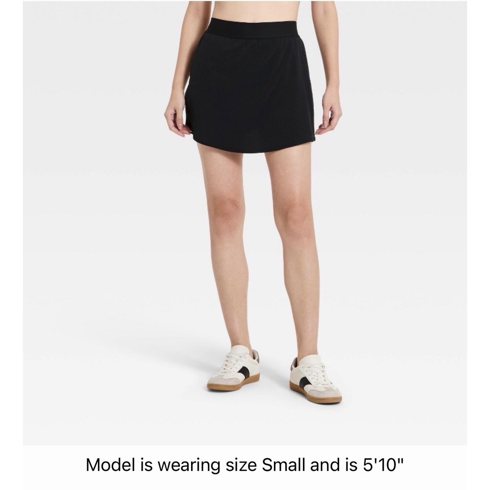 NWT All in Motion Black Active Light Skort High-Rise Athletic Skirt Small Long - Picture 4 of 11